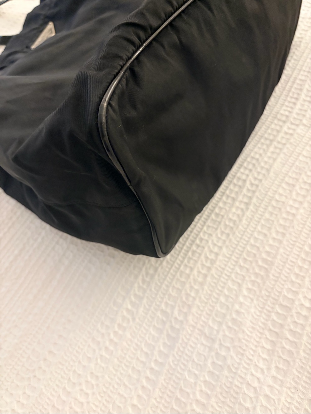 Prada Black Nylon Shoulder Tote with Patent Leather Straps - Picture 4 of 10